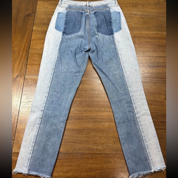 Pacsun Jeans Women's Size 26 High Rise Straight Denim 2 Tone Mom Jeans - Picture 2 of 4
